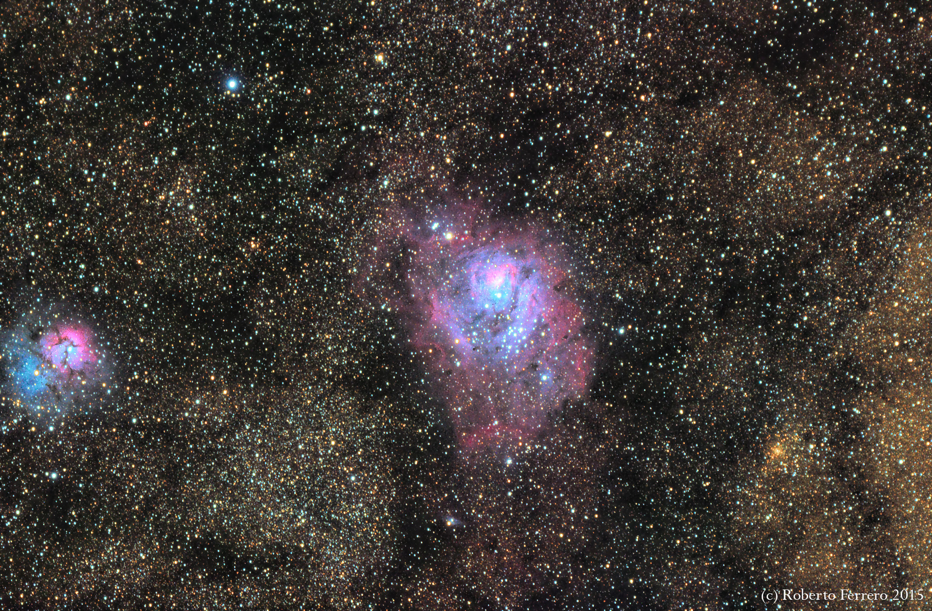 Nebulosa de la Laguna y Nebulosa Trífida