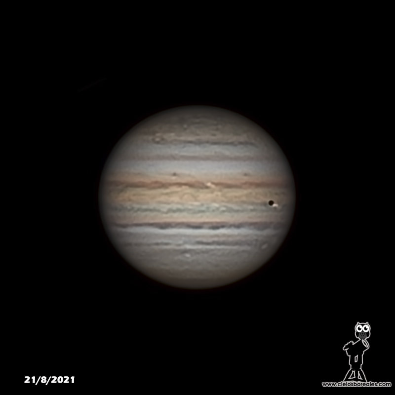 Ío y su sombra sobre Júpiter